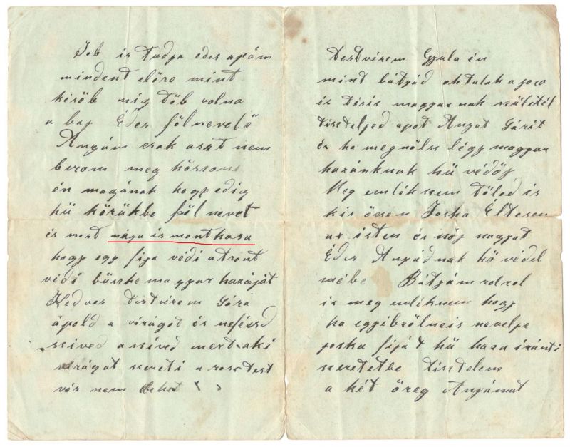Egy első világháborús levél